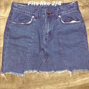 Denim skirt. Size 6 but fits smaller